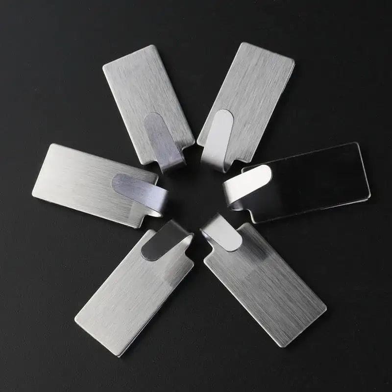 Set Of 6 Steel Hooks, Kitchen Bathroom Wall Bracket Shelf, Metal Commands Hook, Wall Mounted Razor Brackets, Self Adhesive Metal Towel Hooks, Bathroom Home Storage Organization Hooks Set Of 6 Steel Hooks, Kitchen Bathroom Wall Bracket Shelf, Metal Commands Hook, Wall Mounted Razor Brackets, Self Adhesive Metal Towel Hooks, Bathroom Home Storage Organization Hooks